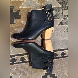 Fortress of Inca Navy Ankle Gabriela Bootie with Buckle Details. Size 8. NWT.
